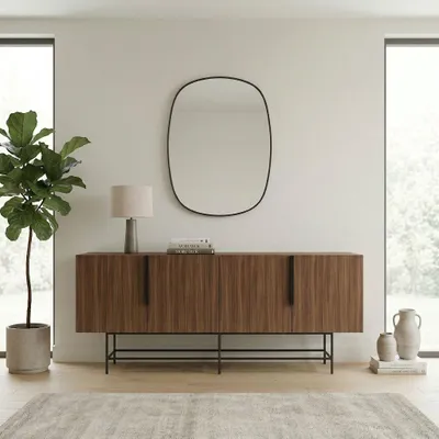 Obrázok produktu pre Skye Decor, Kvalitná konzolová zostava (3-dielna) – Milano, orechová farba a čierna, 100% melamín