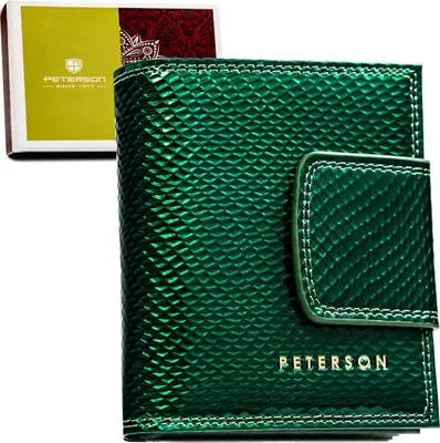 Obrázok produktu pre Peterson dámska peňaženka z prírodnej kože zelená RFID 10,5 x 8,5 cm