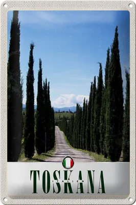 Produktbild von Blechschild Reise 20x30cm Toskana Italien Bäume Wiese Natur