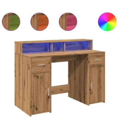 Obrázek produktu pro vidaXL LED stůl Artisan dub 120x55x91 cm materiál na bázi dřeva