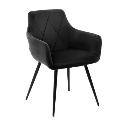 Obrázek produktu pro HOMLA FELLICE velurová židle černá 56x61x86 cm