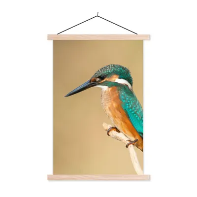 Produktbild von MuchoWow® Textilposter Eisvogel - Tiere - Vogel 40x60 cm mit holzfarbenen Rahmen - Poster
