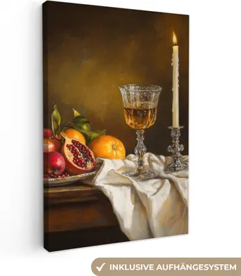 Produktbild von Wanddeko 60x90 cm - Stilleben - Kerze, Leinwand Bilder Wohnzimmer