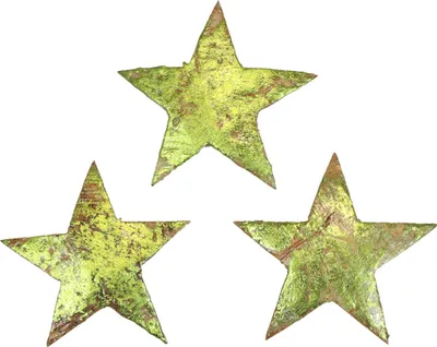 Produktbild von Kokossterne Weihnachtsdeko Grün Metallic 50 Stück Ø5cm - Natürliche Streudeko & Tischschmuck
