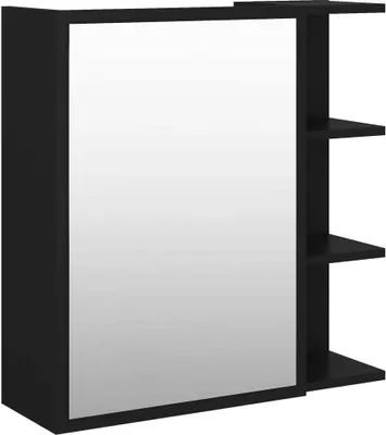 Obrázek produktu pro vidaXL Koupelnová zrcadlová skříňka černá 62,5x20,5x64 cm Dřevěný materiál
