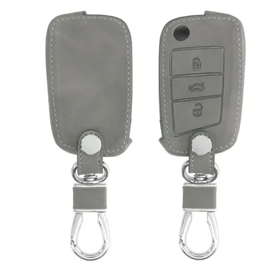 Produktbild von kwmobile Autoschlüssel Hülle kompatibel mit VW Golf 7 MK7 3-Tasten Autoschlüssel - Nubuklederoptik - Kunstleder Schutzhülle Schlüsselhülle Cover -