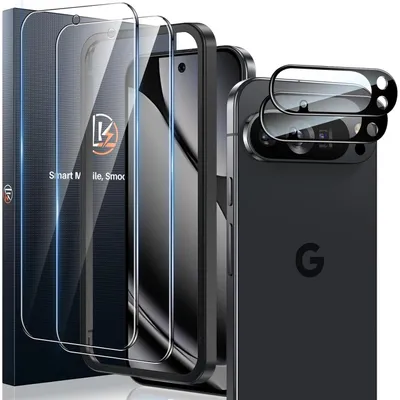 Zdjęcie produktu dla Folia ochronna na ekran 2+2 do Google Pixel 10 Pro XL, szkło hartowane, ochrona obiektywu aparatu, odporna na zarysowania, HD