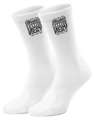 Produktbild von Mamas letzter Nerv Socken in 37-41 mit Humor zum Muttertag