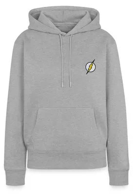 Produktbild von Spreadshirt The Flash Blitz-Symbol Als Stickmotiv Damen Premium Hoodie, L, Grau meliert