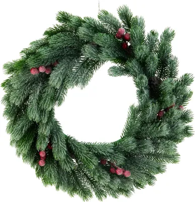 Obrázok produktu pre Vianočný veniec s brusnicami a snehom, 42 cm