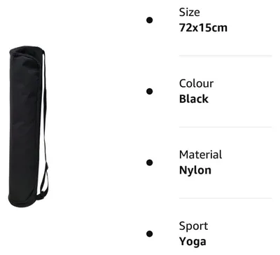 Imagen del producto de Bolsa portátil para colchoneta de yoga, impermeable, tipo bandolera, de color , ideal para yoga y fitness