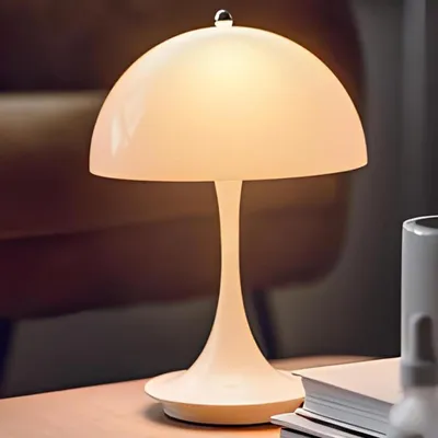 Produktbild von KUGI LED Tischlampe kabellos mit Touch Dimmbare LED Akku,Nachttischlampe,Pilz Tischleuchte USB Aufladbar,Schreibtisch Lampe Acryl