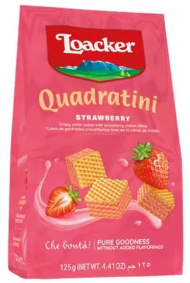Produktbild von Loacker Quadratini Strawberry 125g