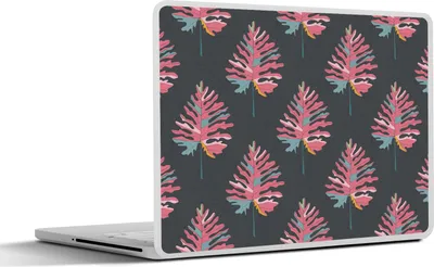 Produktbild von MuchoWow® Laptop Aufkleber Sticker Cover Blatt - Baum - Muster - Rosa 30x22 cm - Laptop-Sticker