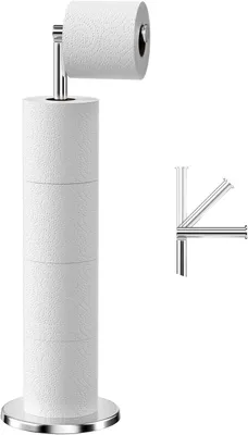 Produktbild von Freistehender Toilettenpapierhalter - Edelstahl. Freistehender Klopapierhalter - Toilettenpapierhalter ohne Bohren. Freistehende Halterung für Toilettenpapierrollen