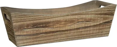 Imagen del producto de Caja de plantación de madera marrón con asa, ligera, con revestimiento interior de plástico, 1 unidad, para jardín