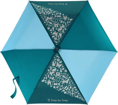 An open umbrella viewed from above against a white background.