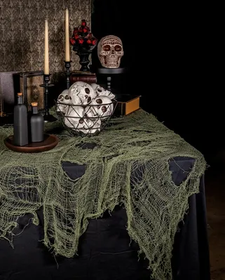 Produktbild von Grüner Halloween Deko Stoff im Fetzen-Look 300 x 75 cm