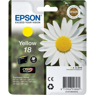 Obrázok produktu pre Epson Daisy Rad atramentov Claria Home, Štandardná výťažnosť, Žltá, Atrament na pigmentovej báze, 1 kusov