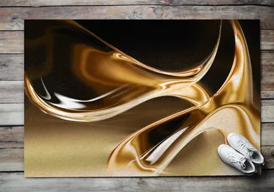Produktbild von Fußmatte Aussen - Schuhmatte Haustür- Schmutzfangmatte Türvorleger - Outdoor Teppich Schmutzfänger - 150x100 cm - Zusammenfassung Gold