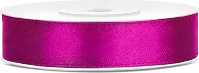 Image de Ruban cadeau satin fuchsia 25m 12mm de large