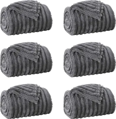 Produktbild von vidaXL Wohndecken 6 pcs Dunkelgrau 270 x 240 cm Fleece