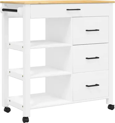 Produktbild von vidaXL Küchenwagen MONZA 84x40x88,5 cm Massivholz Kiefer