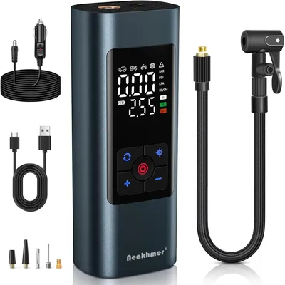 Produktbild von Neakhmer Mini -Kompressor -Batterieluftpumpe: 150 psi elektrische Pumpe Deflatel -Funktion - Tragbares Auto Motorradfahrrad