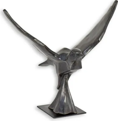 Produktbild von Bronzeskulptur einer fliegenden Taube Replikat Retro Design Dekoration