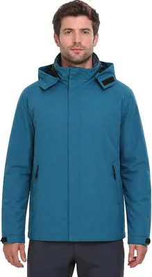 Produktbild von Wasserdichte Jacke Herren, leichter Trenchcoat, atmungsaktiv, verstellbare Kapuze, für Hiking