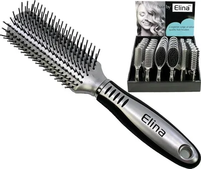 Produktbild von ELINA Haarbürste gumm. Griff 22-24cm Displ.6-f.sort.
