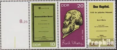 Produktbild von Briefmarken DDR 1968 Mi WZd195L mit Leerfeld postfrisch K. Marx