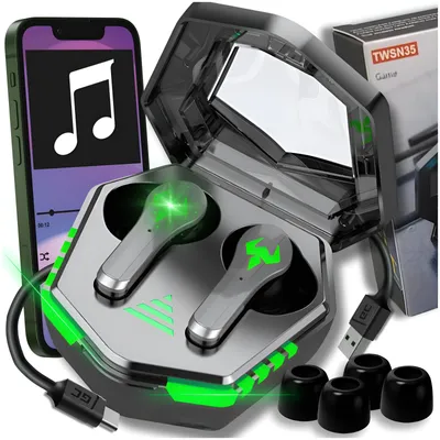 Zdjęcie produktu dla Słuchawki Bezprzewodowe Douszne Z Mikrofonem Bluetooth Sportowe Gamingowe