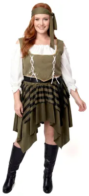 Immagine prodotto di Costume da pirata per donna verde - XXL