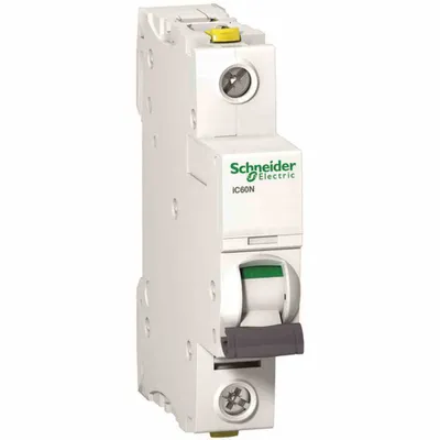 A single Schneider Electric circuit breaker is shown against a white background.