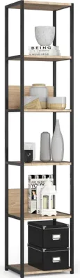 Produktbild von Akord Metallregal Loft Schwarz/Sonoma-Eiche 40X32X192 Cm