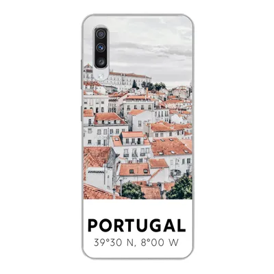 Produktbild von MuchoWow® Handyhülle Schutzhülle Hülle für Samsung Galaxy A70 Portugal - Europa - Rot - Silhouette Silikon Softcase Handy Hülle - Schutzhaube