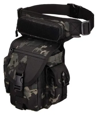 Immagine prodotto di Custodia tattica per coscia MOLLE, da uomo, impermeabile, in nylon 1000D, con motivo camouflage