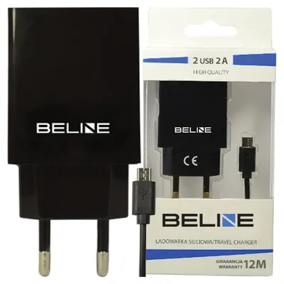Obrázok produktu pre Beline Ład. Siete. 2Xusb + Microusb 2A Čierna/Čierna