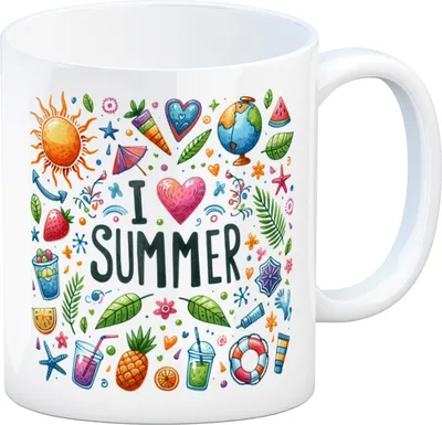 Produktbild von Sommer Kaffeebecher mit Spruch I love summer