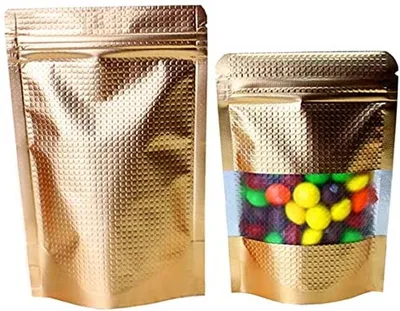Productafbeelding van 100 Stuks Aluminium Mylar Foliezakjes met Venster