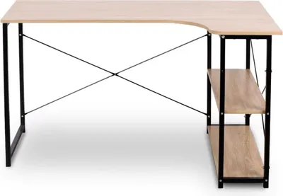 Imagen del producto de Escritorio en forma de L Happiq – Mesa de esquina para PC, portátil y juegos – Ideal para despacho o comedor – Dos superficies de trabajo – Con espacio de almacenamiento
