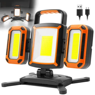 Productafbeelding van Werklamp 3-in-1, 5000 lumen, met twee afneembare schijnwerpers, 9 modi, geschikt voor de werkplaats