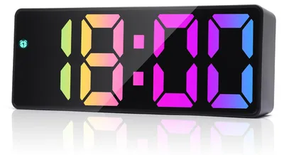Digitale LED-Wekker mit Spiegeldisplay, Snooze, Sprachsteuerung, USB-C
