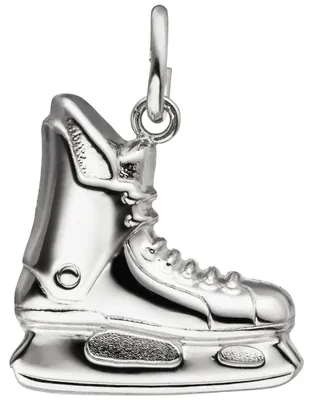 Immagine prodotto di Ciondolo a forma di pattino da hockey, realizzato in argento sterling 925, placcato in rodio