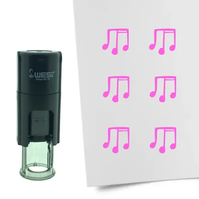 Obrázek produktu pro CombiCraft Stamp Musical Notes 10mm kulaté - růžový inkoust