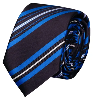 Produktbild von Fabio Farini - 1 Stück Herren Krawatte Schwarz - verschiedene Schwarze Männer Schlips in 6cm Schmal (6cm), Schwarz Blau Weiß - Black Sabbath/Neptune/Chill