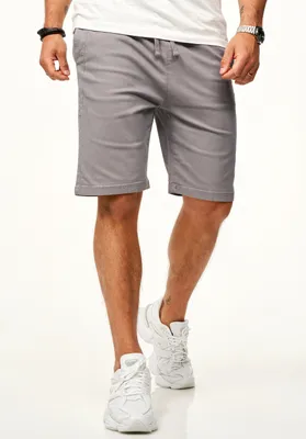 Produktbild von SOULSTAR Herren Chinoshorts mit Gummibund & Tunnelzug - Kurze Hose für Herren Regular-Fit Sommershorts mit Elasthan-Anteil Bermuda & Zipper-Tasche