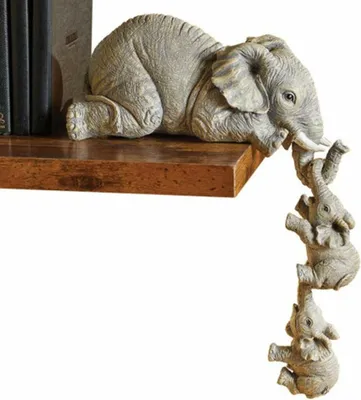 Imagen del producto de INF Adorno de Elefante - Juego de 3 Elefantes de Resina para Decoración del Hogar