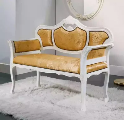 Produktbild von Klassischer Sitzbank Textil Möbel Polsterbank Luxus Bank Neu